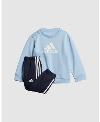 adidas Sportswear - Badge of Sport Jogger Set   Babies Kids - 2 Piece (Clear Sky & White) Badge of Sport Jogger Set - Babies-Kids