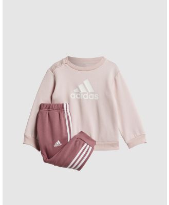 adidas Sportswear - Badge of Sport Jogger Set   Babies Kids - 2 Piece (Sandy Pink & White) Badge of Sport Jogger Set - Babies-Kids