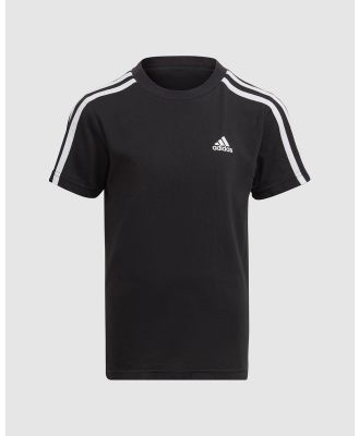 adidas Sportswear - Essentials 3 Stripes Tee   Kids - T-Shirts & Singlets (Black) Essentials 3-Stripes Tee - Kids