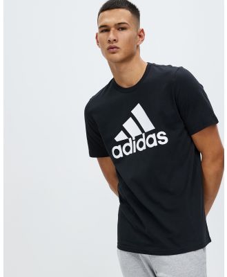 adidas Sportswear - Essentials Single Jersey Big Logo Tee - T-Shirts & Singlets (Black & White) Essentials Single Jersey Big Logo Tee