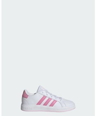 adidas Sportswear - Grand Court Lifestyle Tennis Lace Up Shoes Kids - Performance Shoes (Cloud White / Bliss Pink / Clear Pink) Grand Court Lifestyle Tennis Lace-Up Shoes Kids