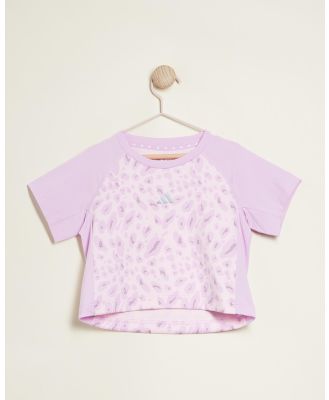 adidas Sportswear - Graphic Allover Print Tee   Kids Teens - T-Shirts & Singlets (Clear Pink, Bliss Lilac, Preloved Fig & Reflective Silver) Graphic Allover Print Tee - Kids-Teens