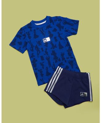 adidas Sportswear - LK Disney 100 Tee Set   Babies Teens - 2 Piece (Team Royal Blue, Dark Blue & Silver Metallis) LK Disney 100 Tee Set - Babies-Teens