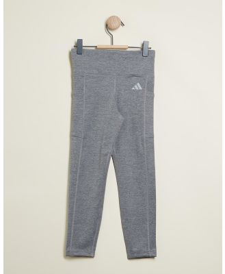 adidas Sportswear - Optime Luxe Leggings   Kids Teens - Pants (Carbon Mel & Reflective Silver) Optime Luxe Leggings - Kids-Teens