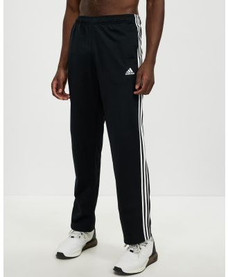 adidas Sportswear - Primegreen Essentials Warm Up Open Hem 3 Stripes Track Pants - Track Pants (Black & White) Primegreen Essentials Warm-Up Open Hem 3-Stripes Track Pants