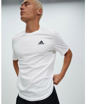 adidas Sportswear - Single Jersey Embroidered Small Logo Tee - Short Sleeve T-Shirts (White) Single Jersey Embroidered Small Logo Tee