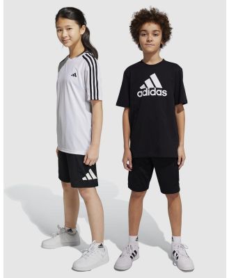adidas Sportswear - Train Essentials Shorts   Kids Teens - Shorts (Black & White) Train Essentials Shorts - Kids-Teens
