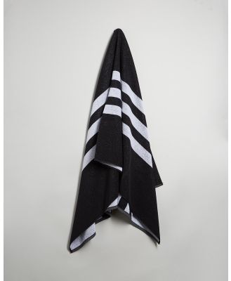 adidas Swim - 3 Stripes Large Sauna Towel - Towels (Black) 3 Stripes Large Sauna Towel