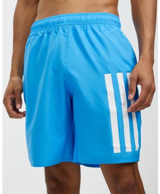 adidas Swim - Classic Length 3 Stripes Swim Shorts - Swimwear (Pulse Blue) Classic Length 3 Stripes Swim Shorts