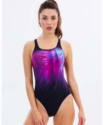 adidas Swim - Tech Range Motion One Piece - One-Piece / Swimsuit (Black & Purple Glow) Tech Range Motion One-Piece