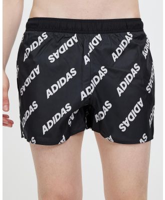 adidas Swim - Wording Swim Shorts - Swimwear (Black) Wording Swim Shorts