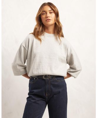 AERE - Clean Knit Wool Blend Jumper - Jumpers & Cardigans (Pale Grey Marle) Clean Knit Wool Blend Jumper