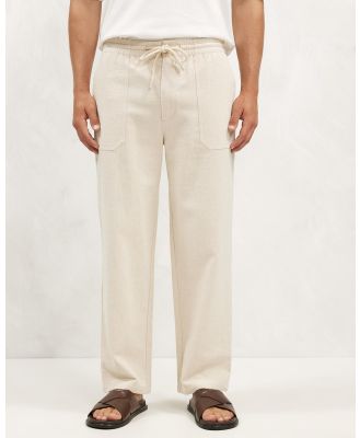 AERE - Cotton Linen Blend Pants - Pants (Oatmeal) Cotton Linen Blend Pants