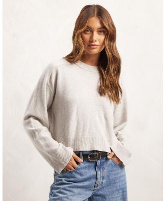 AERE - Cropped Wool Knit Jumper - Jumpers & Cardigans (Grey Marle) Cropped Wool Knit Jumper