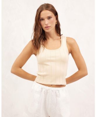 AERE - Fine Knit Rib Tank - Tops (Neutral) Fine Knit Rib Tank