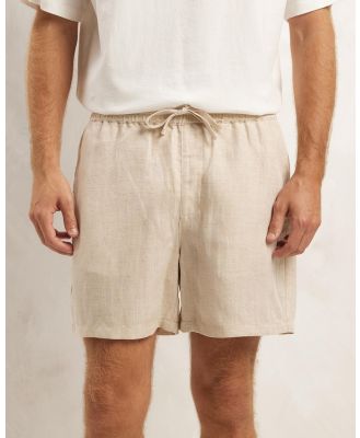 AERE - Linen Blend Lounge Shorts - Shorts (Oat) Linen Blend Lounge Shorts