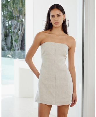 AERE - Linen Mini Dress - Dresses (Oatmeal) Linen Mini Dress