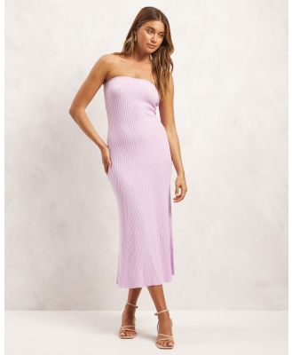 AERE - Organic Cotton Blend Strapless Knit Dress - Dresses (Lavender) Organic Cotton Blend Strapless Knit Dress