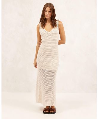 AERE - Organic Cotton Openwork Knit Slip Dress - Dresses (Off White) Organic Cotton Openwork Knit Slip Dress
