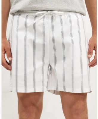 AERE - Organic Cotton Stripe Shorts - Shorts (White Stripe) Organic Cotton Stripe Shorts