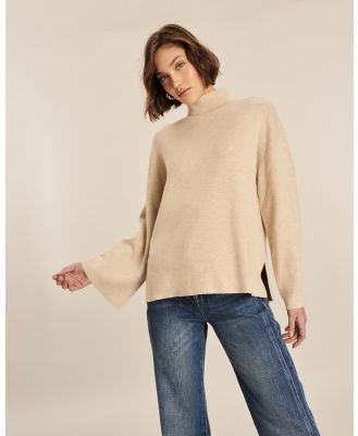 AERE - Oversized Funnel Neck Jumper - Jumpers & Cardigans (Neutral) Oversized Funnel Neck Jumper