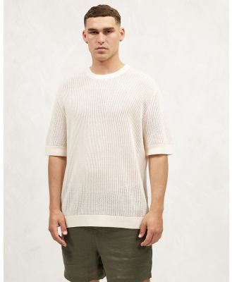 AERE - Porter Organic Cotton Knitted Tee - T-Shirts & Singlets (Cream) Porter Organic Cotton Knitted Tee