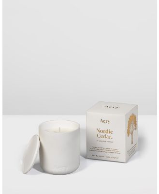 Aery Living - Fernweh Matte Ceramic Candle with Lid - Candles (White) Fernweh Matte Ceramic Candle with Lid