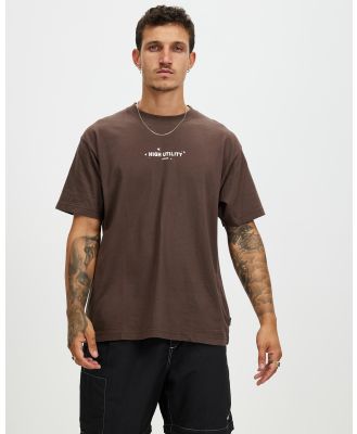 Afends - Recycled Boxy Fit Tee - T-Shirts & Singlets (Coffee) Recycled Boxy Fit Tee
