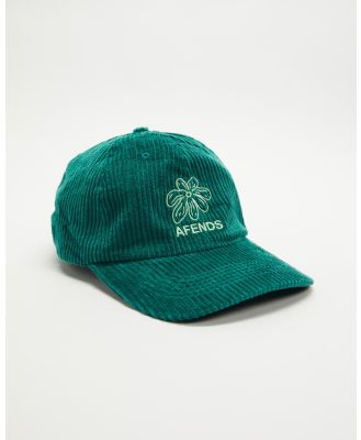 Afends - Union Recycled Corduroy Six Panel Cap - Headwear (Emerald) Union Recycled Corduroy Six Panel Cap