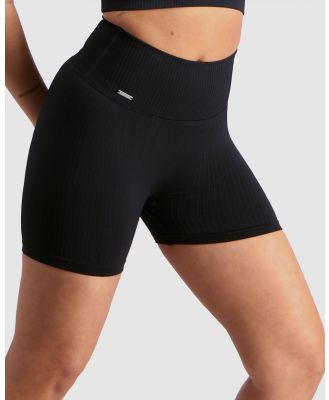 Aim'n - Ribbed Midi Biker Shorts - Sports Tights (Black) Ribbed Midi Biker Shorts