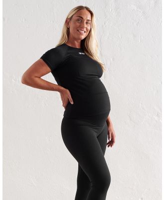 Aim'n - Soft Basic Maternity Short Sleeve Tee - Shirts & Polos (Black) Soft Basic Maternity Short Sleeve Tee