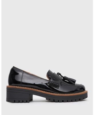 Airflex - Aggie Tassel Detail Leather Loafers - Flats (Black) Aggie Tassel-Detail Leather Loafers