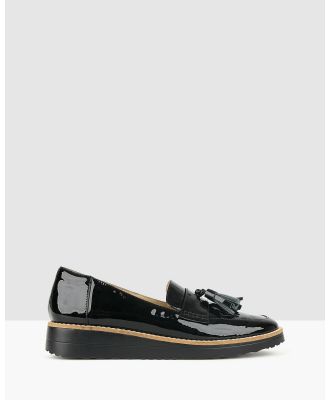 Airflex - Dori Leather Wedge Loafers - Flats (Black Pat) Dori Leather Wedge Loafers