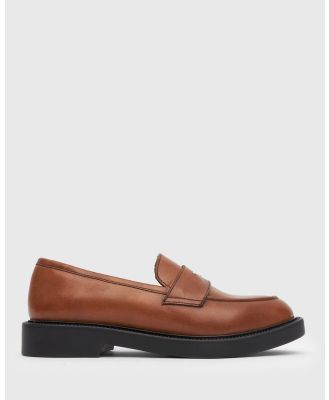 Airflex - Palmer Classic Leather Penny Loafers - Flats (Cognac) Palmer Classic Leather Penny Loafers