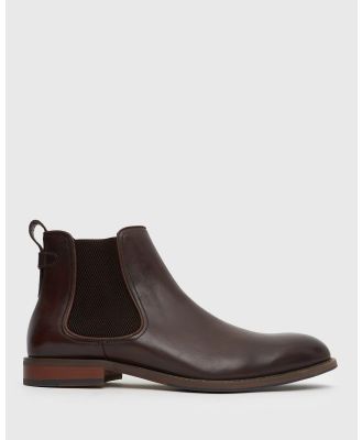 Airflex - Wider Fit Jeffery Leather Chelsea Boots - Boots (Chocolate) Wider Fit Jeffery Leather Chelsea Boots
