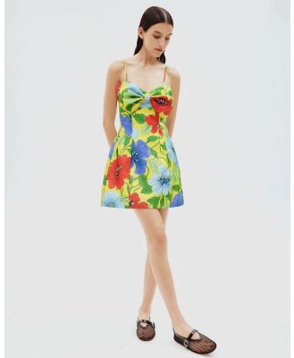 Alemais - Verna Bow Dress - Printed Dresses (Lemon) Verna Bow Dress
