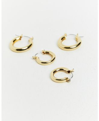 Alice In The Eve - 14k Gold Plated Classic Hoops Set - Jewellery (GOLD) 14k Gold Plated Classic Hoops Set