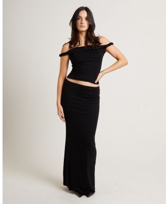 Alice In The Eve - Dom Slinky Hipster Maxi Skirt - Skirts (BLACK) Dom Slinky Hipster Maxi Skirt