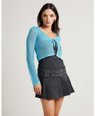 Alice In The Eve - Sofia Sequin Long Sleeve Cover Up - Tops (AQUA) Sofia Sequin Long Sleeve Cover Up