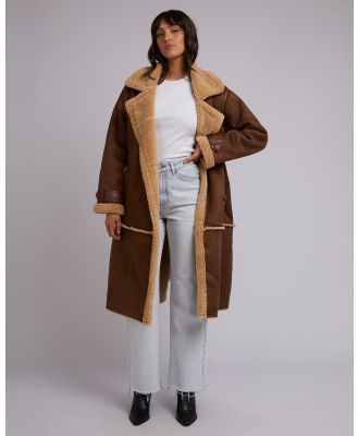 All About Eve - Mia Sherpa Coat - Coats & Jackets (BROWN) Mia Sherpa Coat