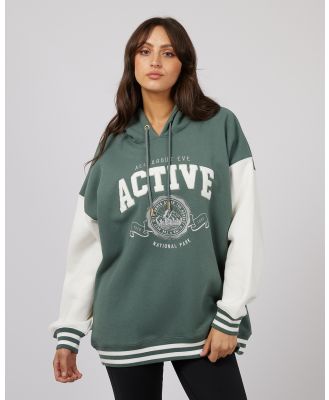 All About Eve - National Contrast Hoodie - Hoodies (GREEN) National Contrast Hoodie
