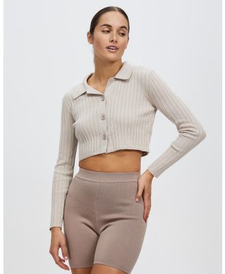 All Fenix - Amalfi Cropped Cardi - Crop Tops (Stone) Amalfi Cropped Cardi