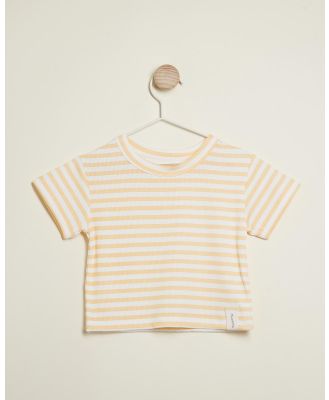 All Fenix - Mini Rib Stripe Tee   Babies Kids - T-Shirts & Singlets (Sunrise Yellow) Mini Rib Stripe Tee - Babies-Kids