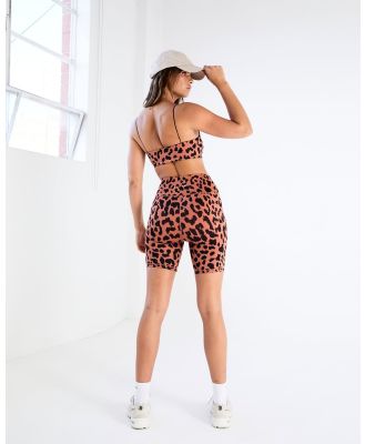 All Fenix - Oversized Cheetah Bike Shorts - High-Waisted (Amber) Oversized Cheetah Bike Shorts