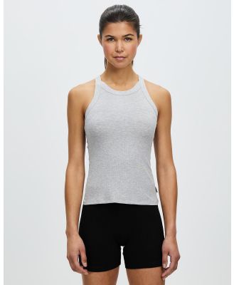 All Fenix - Rib Cotton V Back Tank - Muscle Tops (Grey Marle) Rib Cotton V Back Tank