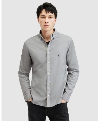 AllSaints - Hawthorne LS Shirt - Shirts & Polos (Ash Grey) Hawthorne LS Shirt