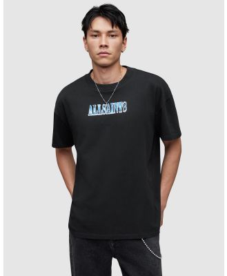 AllSaints - Quasar SS Crew T shirt - T-Shirts & Singlets (Jet Black) Quasar SS Crew T-shirt
