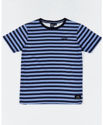Alphabet Soup - Kids Viggo Stripe Short Sleeve Tee Two Tone Navy - Short Sleeve T-Shirts (Blue) Kids Viggo Stripe Short Sleeve Tee Two Tone Navy