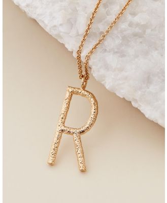 Amber Sceats - Grande Letter Necklace   R - Jewellery (Gold) Grande Letter Necklace - R