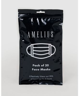 Amelius - 2 Packs of 20 Disposable Face Masks - Wellness (Pink/White) 2 Packs of 20 Disposable Face Masks